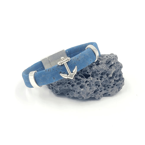 Nautical Anchor Cork Charm Magnetic Bracelet